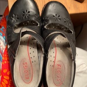 Klogs open back Mary Jane wedge used